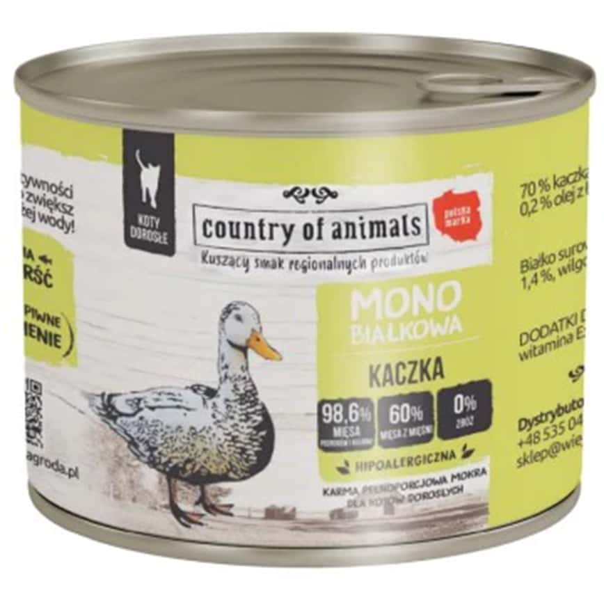 Country of animals 貓罐頭 單一蛋白罐 鴨肉 200g (94368) (圖片2)
