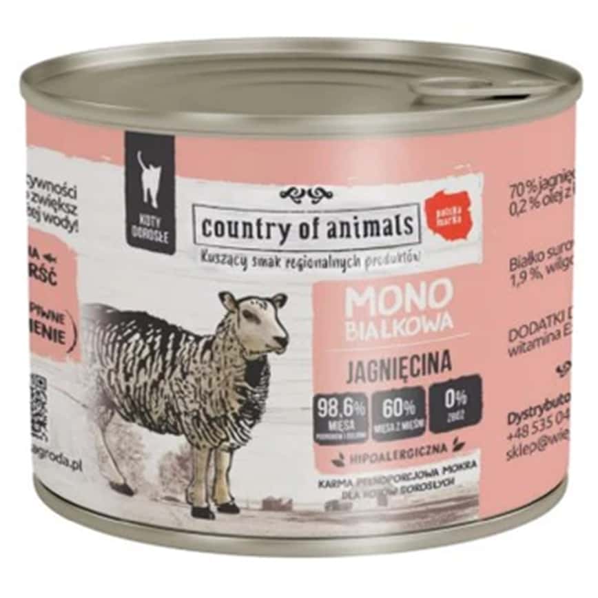 Country of animals 貓罐頭 單一蛋白罐 羊肉 200g (94306) (圖片2)