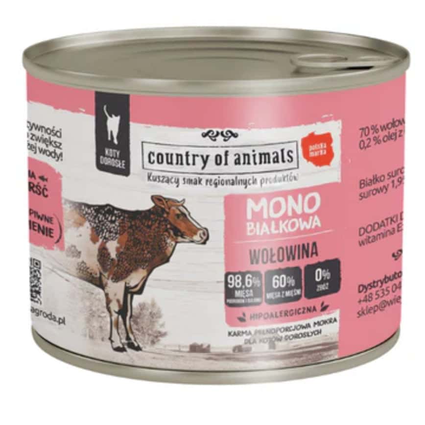 Country of animals 貓罐頭 單一蛋白罐 牛肉 200g (94337) (圖片2)