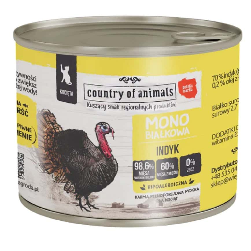 Country of animals 貓罐頭 單一蛋白罐 火雞 200g (94320) (圖片2)