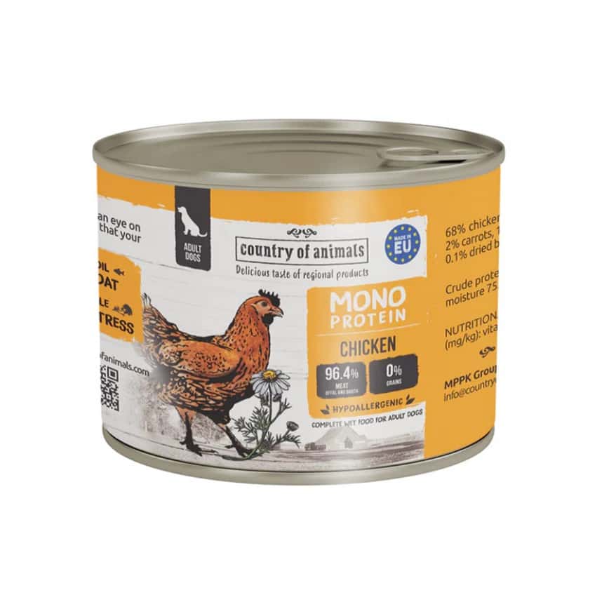 Country of animals 狗罐頭 單一蛋白罐 雞肉 200g (94436) (圖片2)