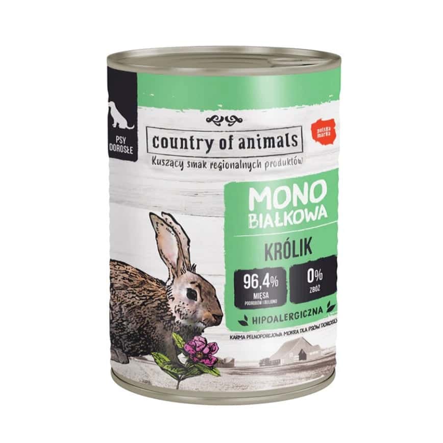 Country of animals 狗罐頭 單一蛋白罐 兔肉 400g (92081) (圖片2)