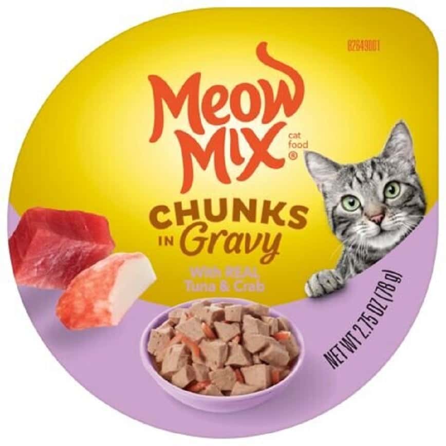 Meow Mix 杯装濕糧 角切肉汁 吞拿魚+蟹 78g (MM-86) (圖片2)
