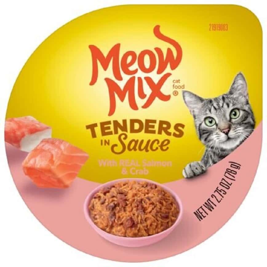 Meow Mix 杯装濕糧 肉塊醬汁 三文魚+蟹 78g (MM-98) (圖片2)