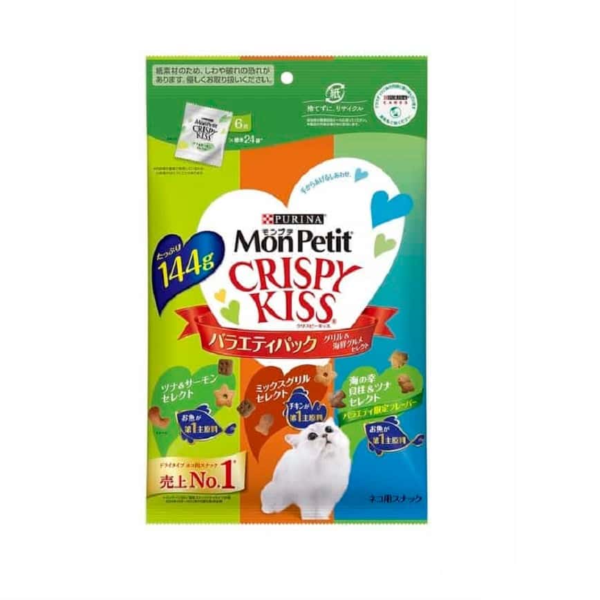 日本MonPetit Crispy Kiss 貓零食 貓脆餅 燒烤海鮮雜錦味 144g (圖片2)