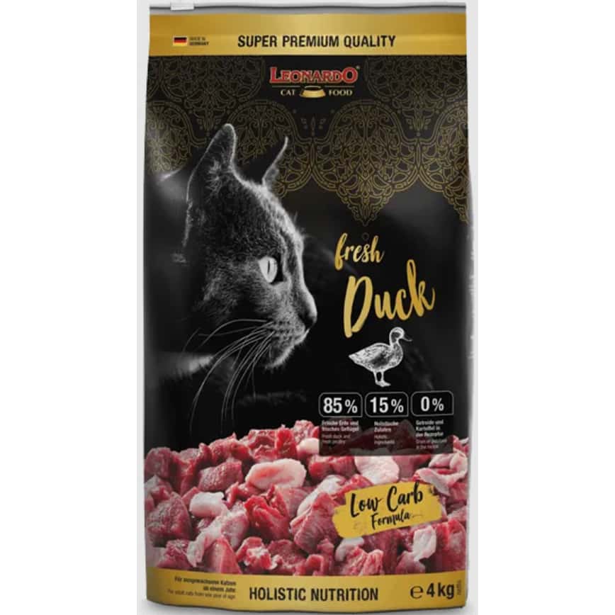 Leonardo 貓糧 無穀物鮮肉貓乾糧 成貓糧 新鮮鴨肉+家禽配方 4kg (圖片2)