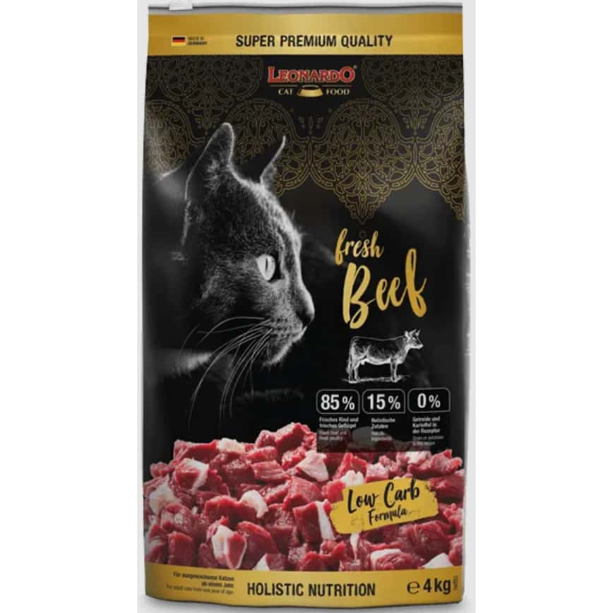 Leonardo 貓糧 無穀物鮮肉貓乾糧 成貓糧 新鮮牛肉+家禽配方 4kg (圖片2)