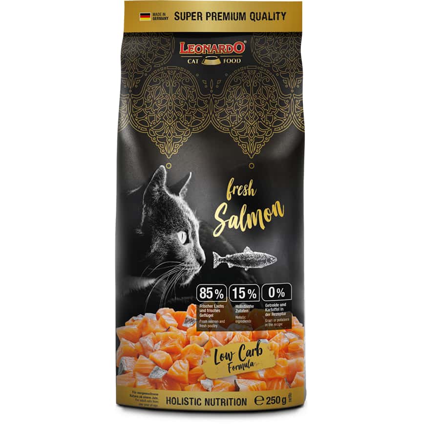 Leonardo 貓糧 無穀物鮮肉貓乾糧 成貓糧 新鮮三文魚+家禽配方 0.25kg (圖片2)