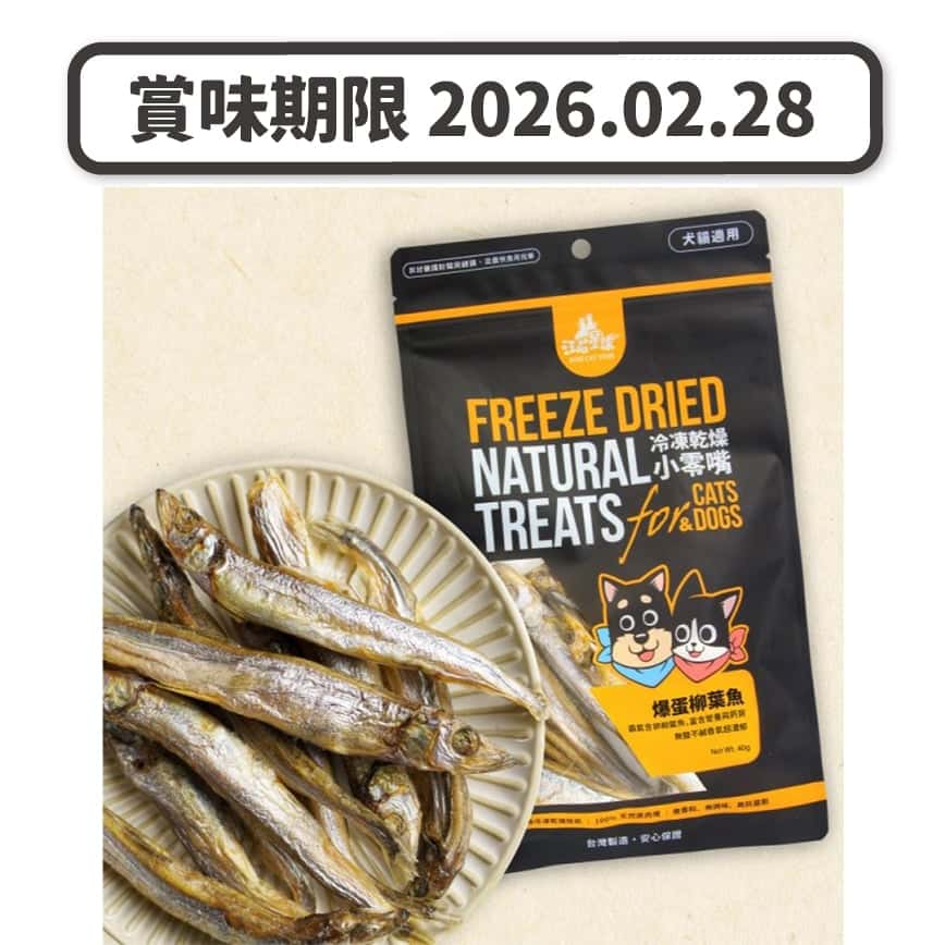 汪喵星球 凍乾 DogCatStar 冷凍乾燥原肉小零嘴 海味 爆蛋柳葉魚 40g (貓犬用) (SN541) (賞味期限 2026.02.28) (圖片2)