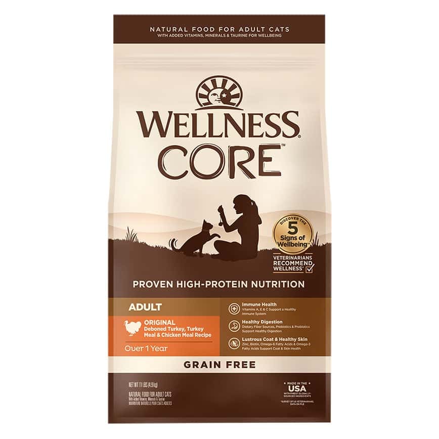 WELLNESS CORE 貓糧 無穀物 經典原味配方 去骨火雞及雞肉 11lb (橙) (8840) (圖片2)
