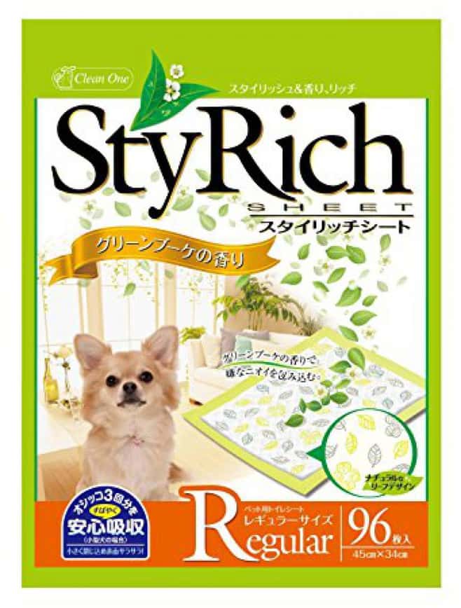日本StyRich Regular 花香味寵物尿墊 狗尿墊 狗尿片 [34*45 S碼 96枚入] (橙) (圖片2)