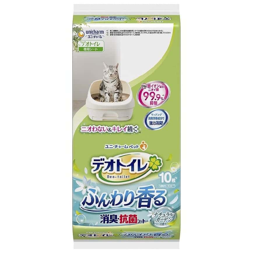 Unicharm 日本1週間消臭抗菌寵物尿墊 花香味 貓砂盆專用 10枚 (ucb3) (圖片2)