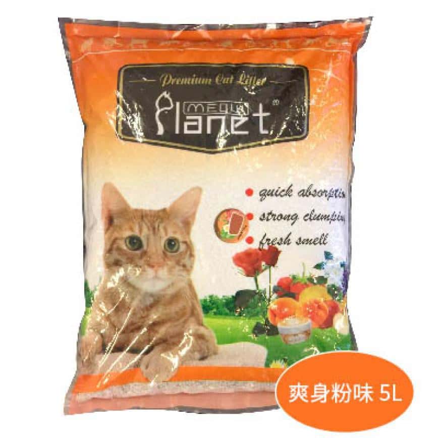 貓咪星球 高級凝結 礦物貓砂 爽身粉味 5L (圖片2)