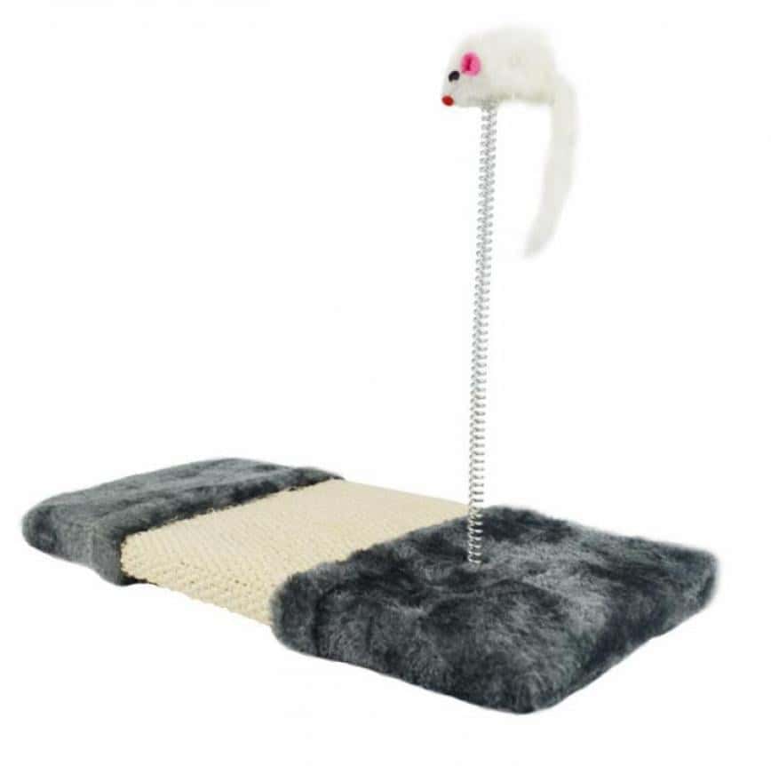 劍麻絨面貓抓板 長方形彈簧小老鼠 (圖片2)