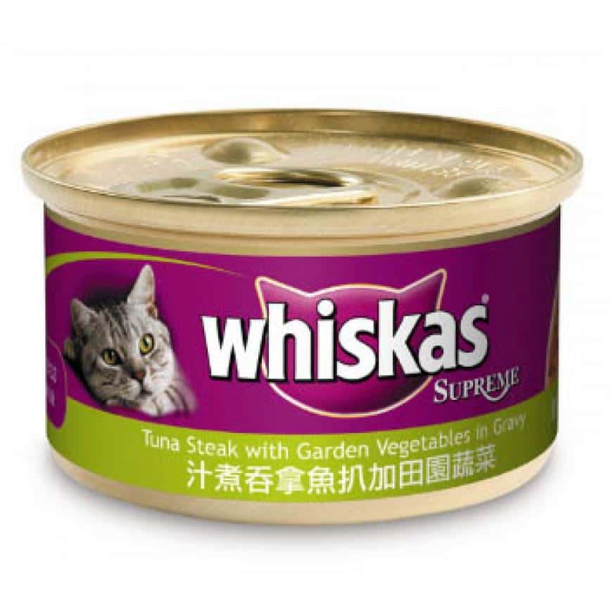whiskas偉嘉 極品貓罐頭 汁煮吞拿魚扒加田園蔬菜 85g (ET43940) (圖片2)