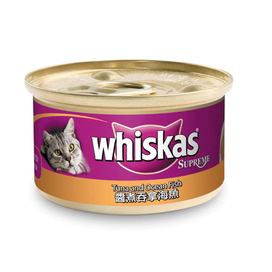 whiskas偉嘉 極品貓罐頭 醬煮吞拿魚加海魚 85g (10164430) (圖片2)