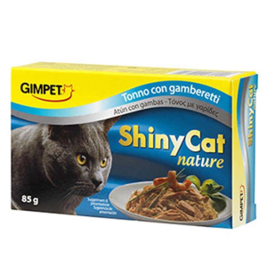 Gim Cat 貓罐頭 ShinyCat Nature 天然優質水煮罐 吞拿魚及鮮蝦 85g (淺藍) (GM411835) (圖片2)