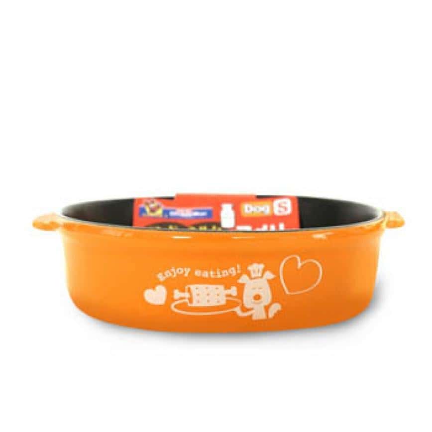 DoggyMan 陶瓷寵物易潔碗 細碼 (橙色) (貓犬用) (圖片2)