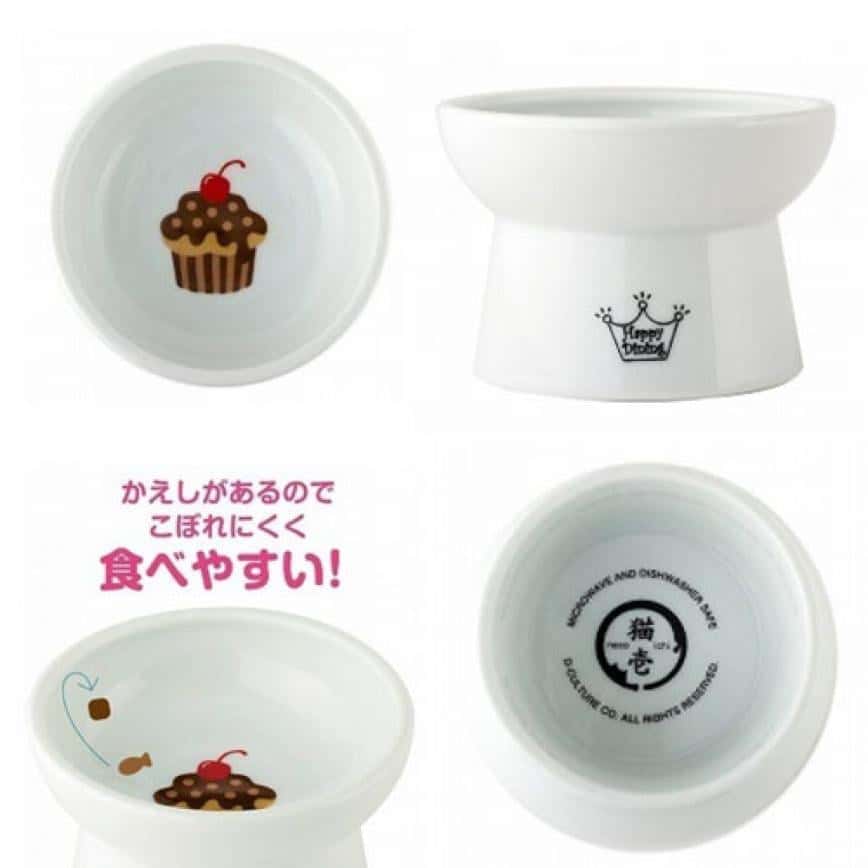 日本猫壱 necoichi ペット 陶瓷高腳寵物糧食碗 (蛋糕款) (貓犬用) DC-0703-SC01 (圖片2)