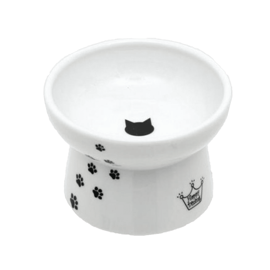 日本猫壱 necoichi ペット 陶瓷高腳寵物糧食碗 中碼 (腳印款) (貓犬用) DC-0703-SC02 (圖片2)