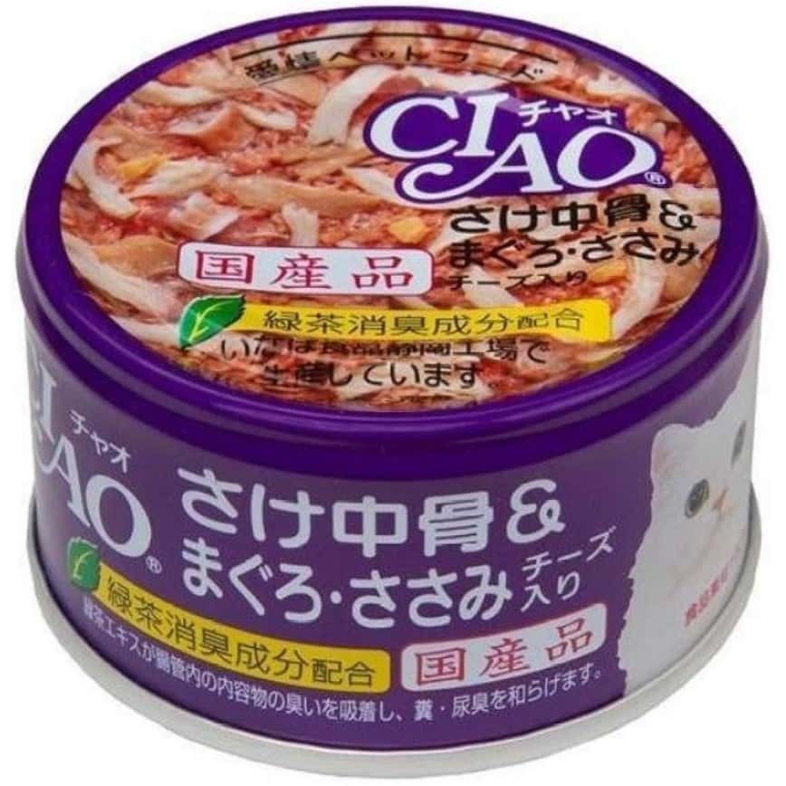 CIAO 貓罐頭 三文魚+吞拿魚 雞肉+芝士 85g (紫) (C-55) (圖片2)