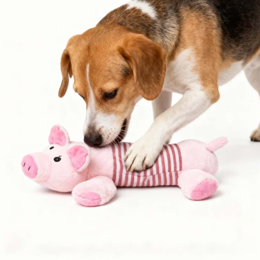 HelloDOG 玩具嚴選 咇咇公仔狗狗磨牙玩具 小豬 (粉紅間條) (圖片2)