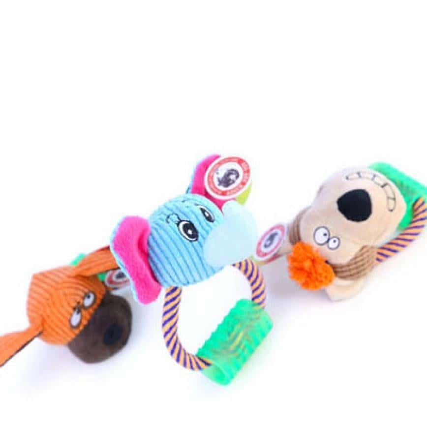 Aduck 毛絨發聲狗狗麻繩訓練玩具 大象/狗狗/猴子 (款式隨機) (圖片2)