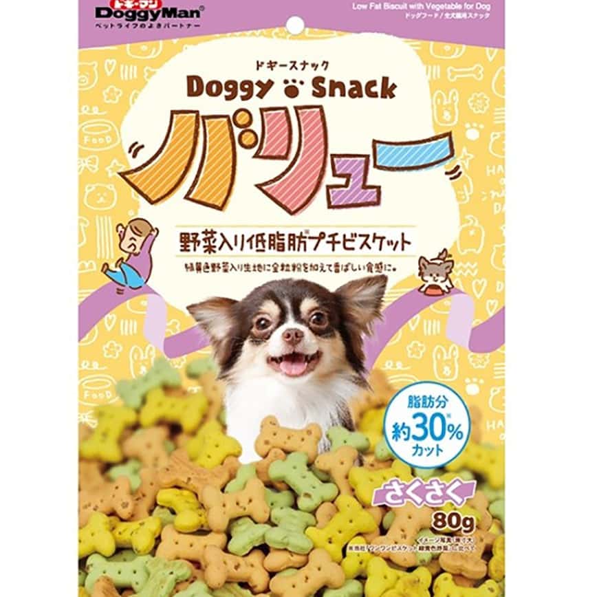 DoggyMan 日本狗零食 低脂健康蔬菜 彩色骨頭型小餅乾 80g (犬用) (圖片2)