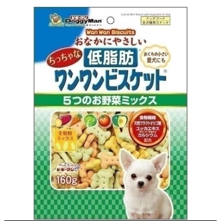 DoggyMan 日本狗零食 低脂健康雜菜骨頭餅乾 160g (犬用) (圖片2)