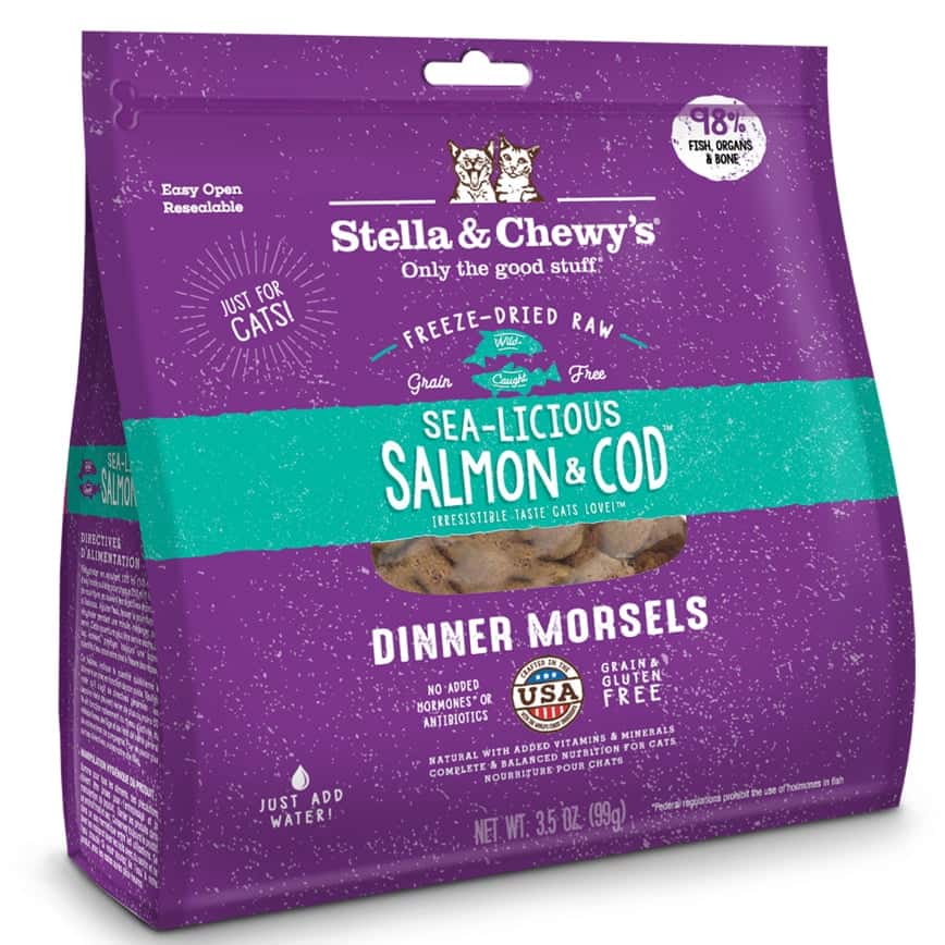 Stella & Chewy's 貓糧 Dinner Morsels 凍乾生肉主食糧 三文魚及鱈魚配方 3.5oz (SC043) (圖片2)