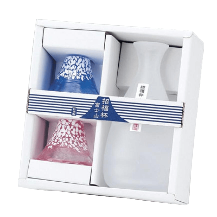 日本清酒杯 富士山招福杯 酒杯酒瓶套裝 箱入 (G639-M76) (圖片2)