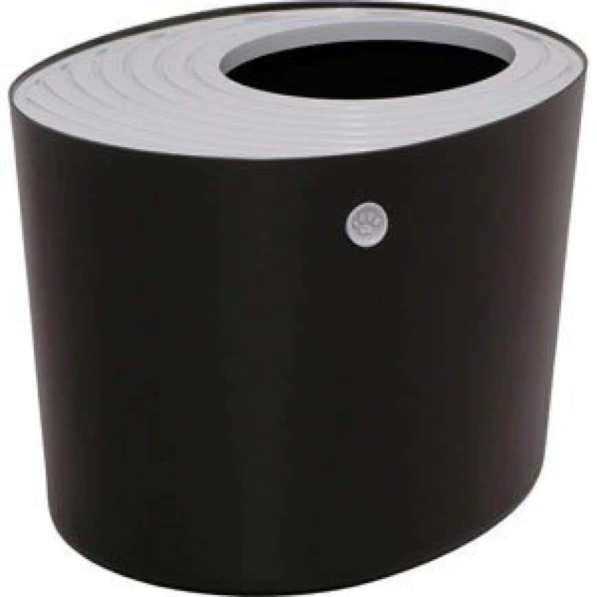 日本IRIS 封閉型頂出式單層貓砂盆 豆腐貓砂 適用 黑色 PUNT-530 (圖片2)