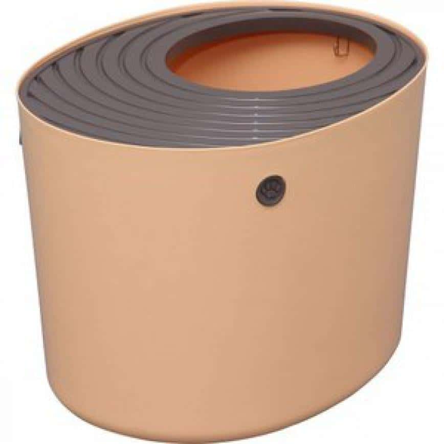 日本IRIS 封閉型頂出式單層貓砂盆 豆腐貓砂 適用 粉橙 PUNT-530 (圖片2)