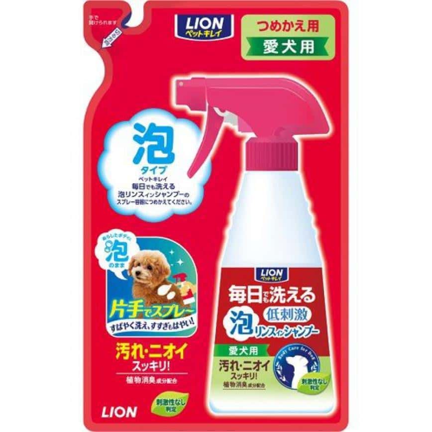日本獅王LION Pet 狗狗泡沫沖涼液 240ml 補充包裝 (可每日使用) (紅) (圖片2)
