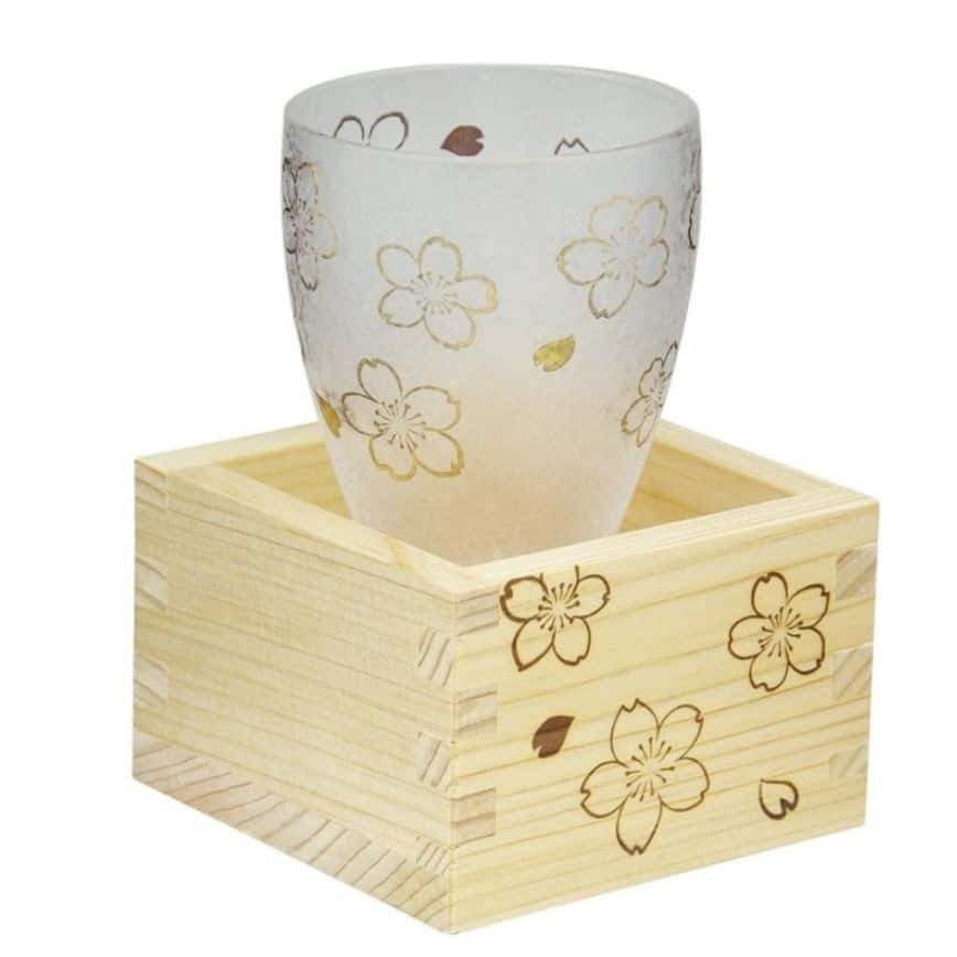 日本清酒杯 石塚硝子 枡酒杯 櫻花 100ml (6603) (圖片2)