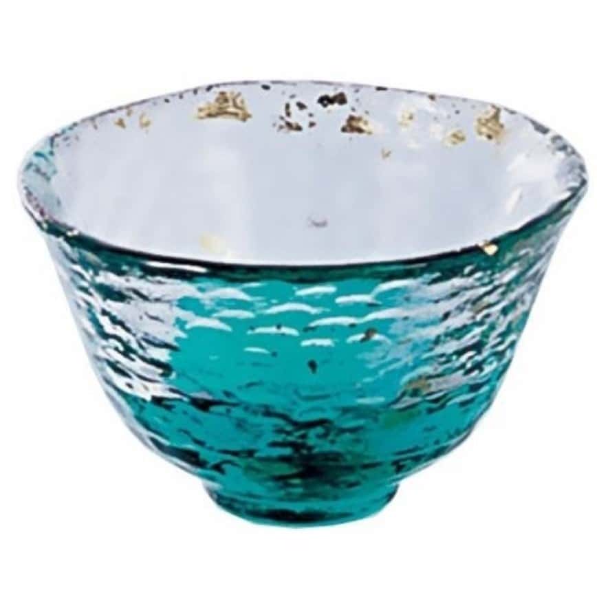 日本清酒杯 津輕びいどろ 箔金 F-7947​​2 (圖片2)