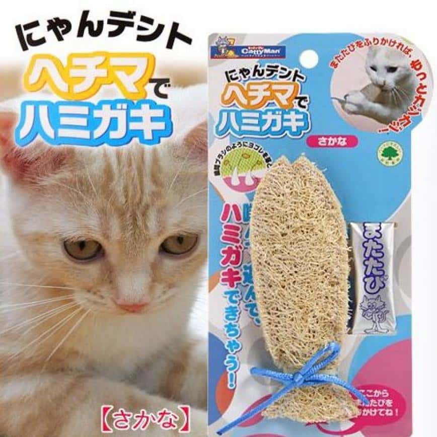 日本CattyMan 貓咪潔齒咬咬玩具配木天蓼粉末 小魚 (圖片2)