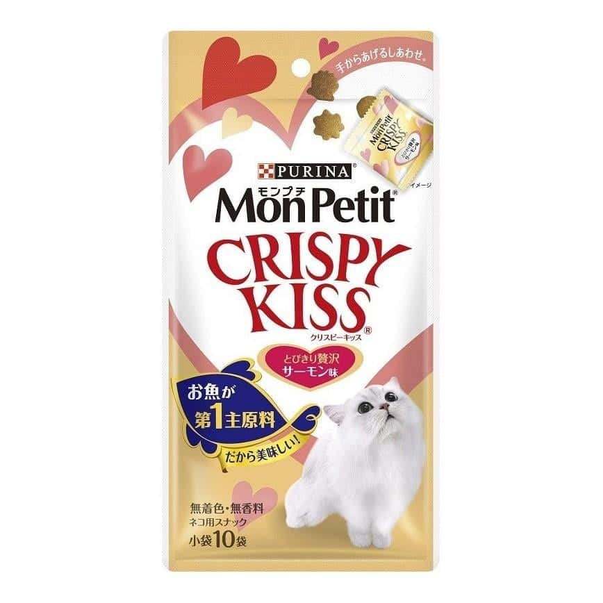 日本MonPetit Crispy Kiss 貓零食 貓脆餅 高級三文魚味 30g (金) (圖片2)