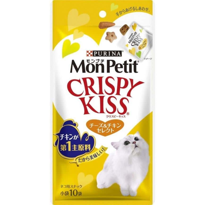 日本MonPetit Crispy Kiss 貓零食 貓脆餅 芝士&雞肉味 30g (黃) (圖片2)