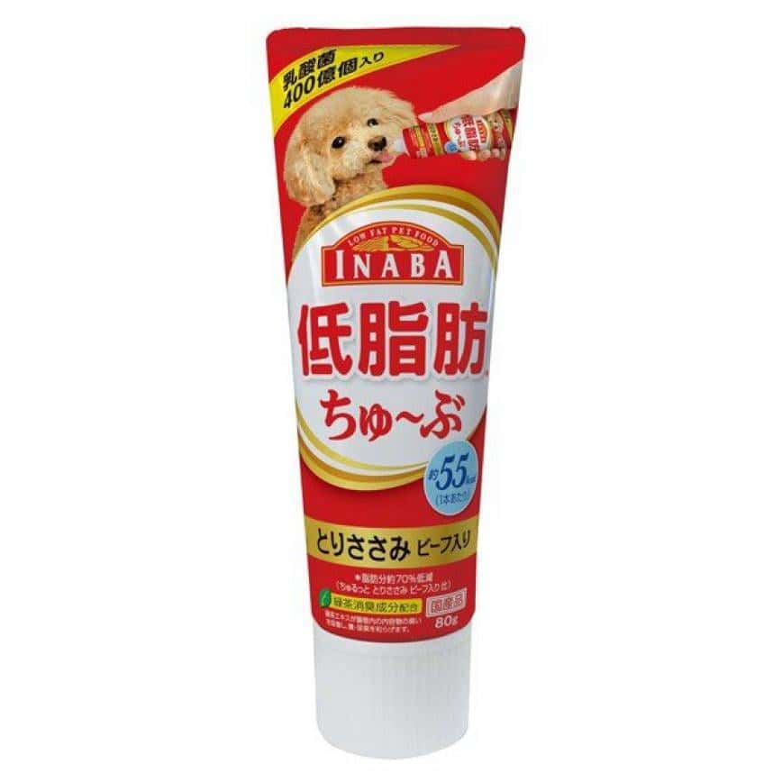 日本INABA狗狗營養膏 低脂肪雞肉及牛肉味 80g (紅) (DS-62) (圖片2)