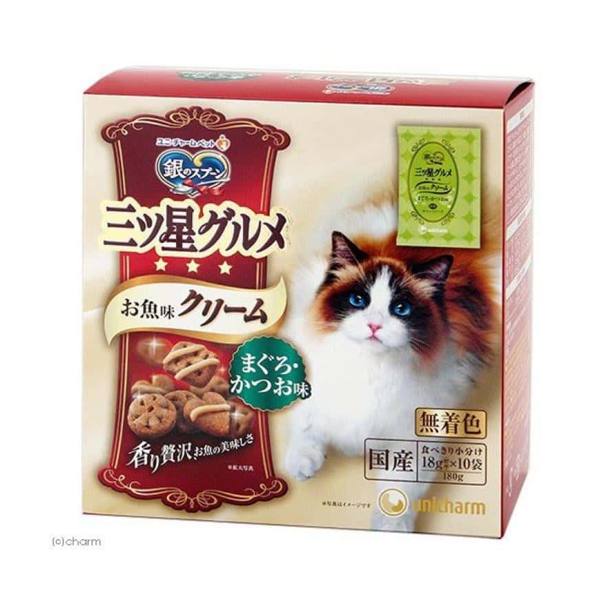 Unicharm 貓零食 日本三星銀匙貓脆餅 金槍魚+鰹魚 180g (圖片2)