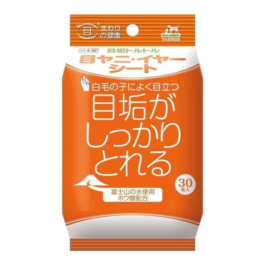 日本TAURUS 潔眼去淚痕清潔濕紙巾 30枚 (貓犬用) (橙) (圖片2)