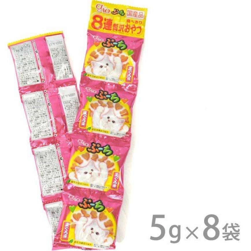 CIAO 貓零食 日本磨牙潔齒貓脆餅 金槍魚味 5g 8包入 (粉紅) (圖片2)