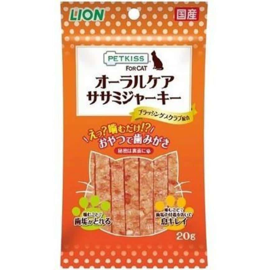 日本獅王LION Pet 貓用潔齒肉條零食 雞肉味 20g (橙) (圖片2)