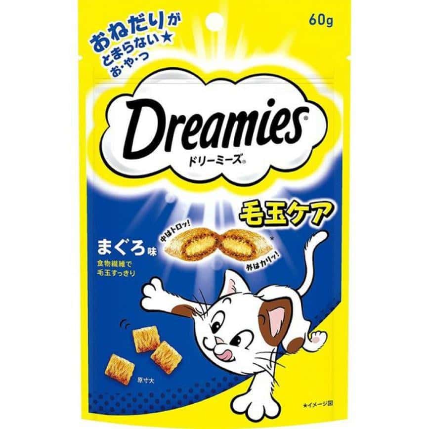 日本Dreamies 護齒夾心酥 毛玉配慮金槍魚片味 60g (深藍) (圖片2)