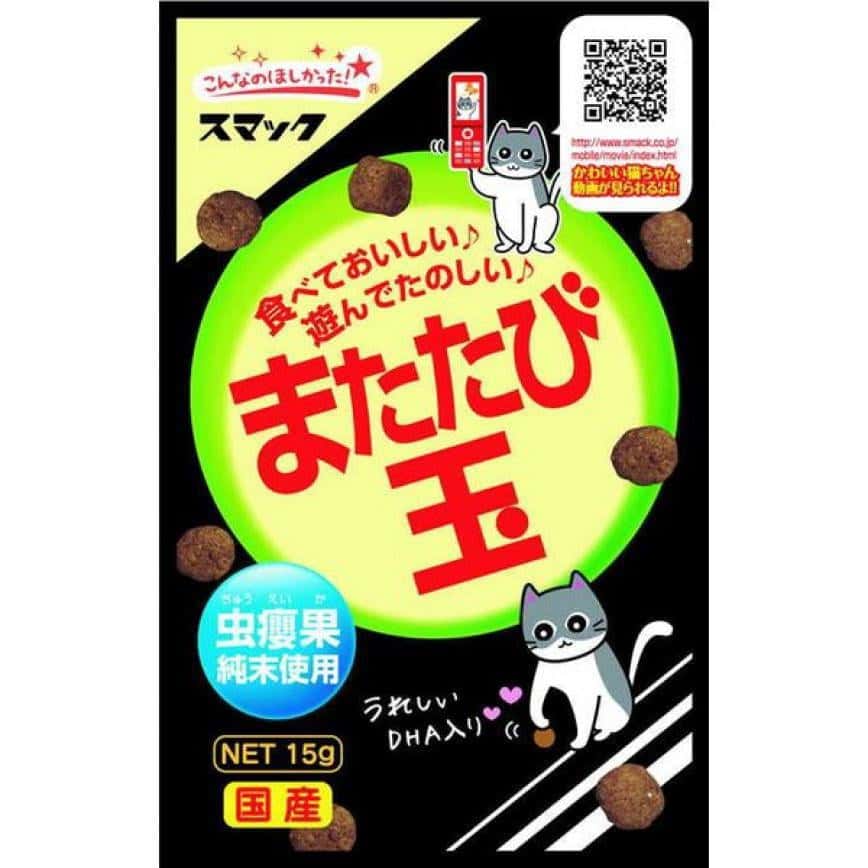 日本SMACKスマック 貓咪減壓虫果零食粒 15g (黑) (圖片2)