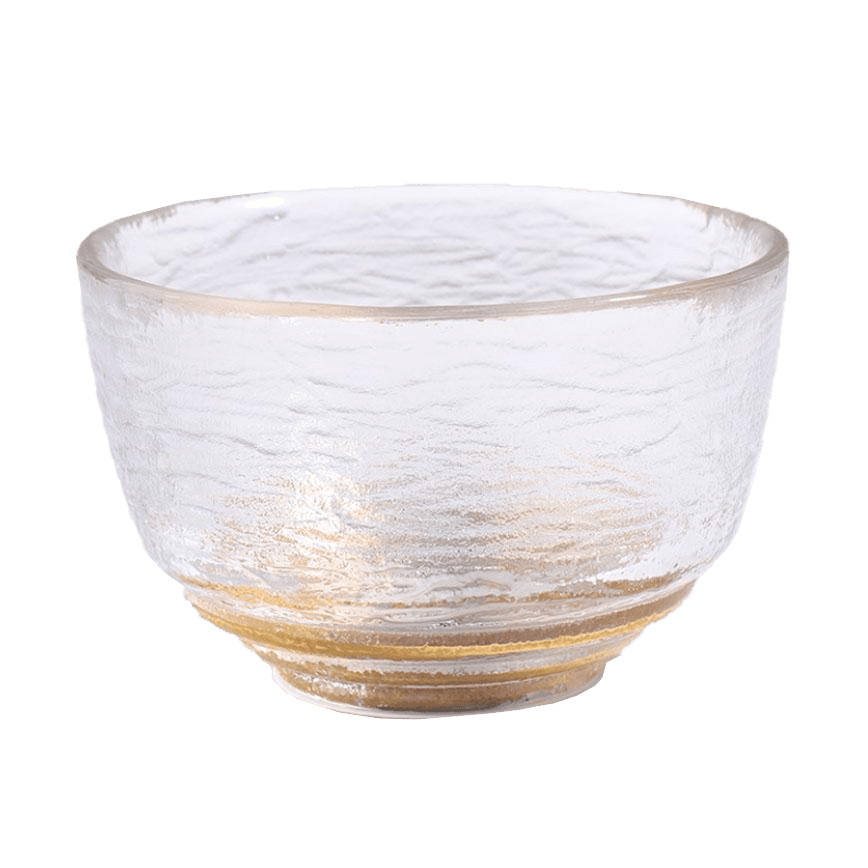 日式清酒杯 加厚錘目紋 2個入 雙線紋底金邊 (圖片2)