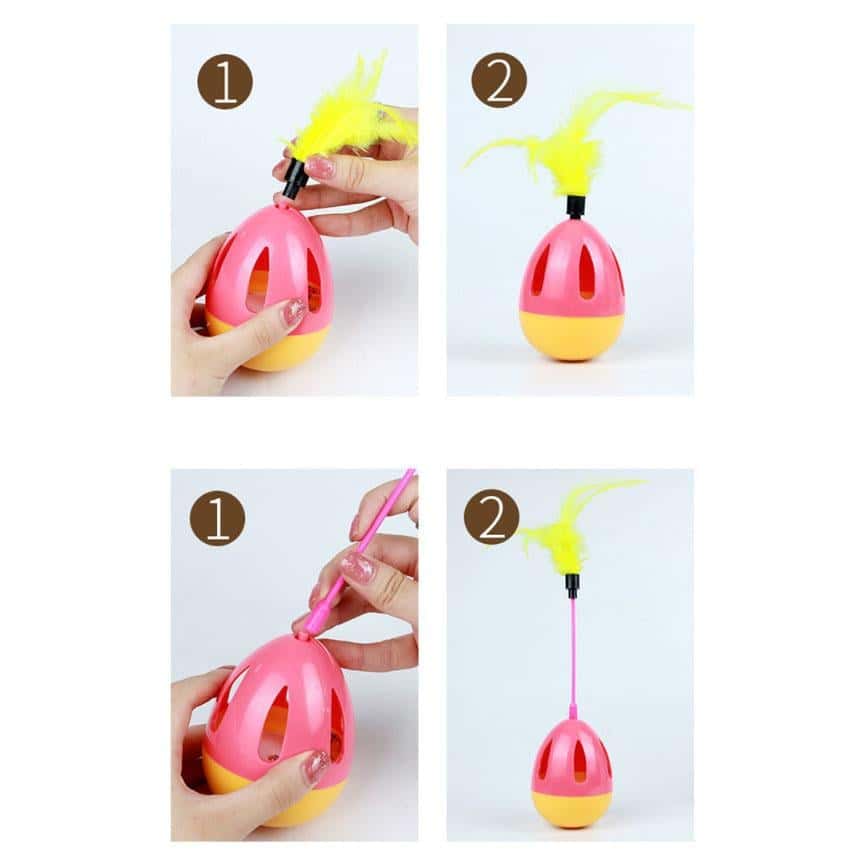 ELITE 貓玩具 不倒翁貓咪玩具 老鼠羽毛 (顏色隨機) (圖片2)