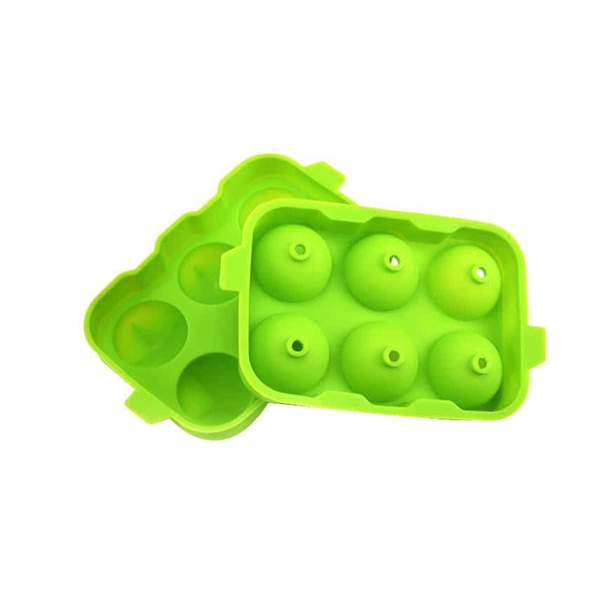 超大粒圓形矽膠冰球模 六格 (顏色隨機) (圖片2)