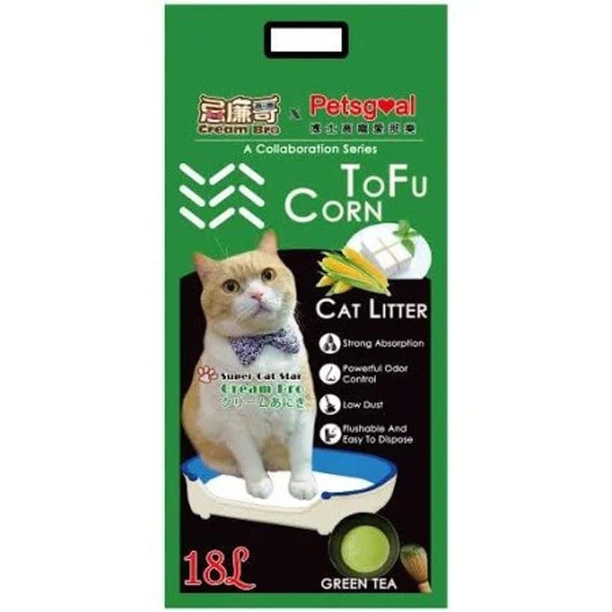 PETSGOAL X 忌廉哥 玉米 豆腐貓砂 綠茶 18L (綠) (CB202161) (圖片2)